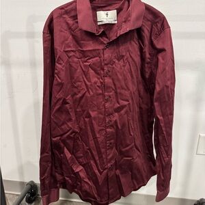 Father Sons Burgundy Button-Up Shirt
